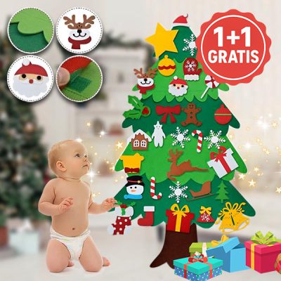 Plstěný vánoční stromek s ozdobami | FELTPINETREE